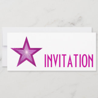 Pink Star 'INVITATION' white long Invitation