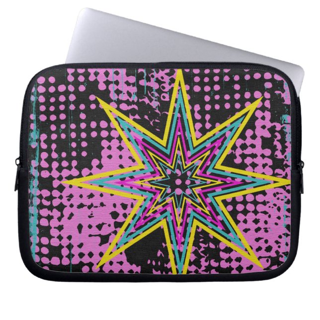 Pink Star Laptop Sleeve (Front)