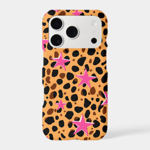 Pink Star Leopard Print Y2K Phone Case