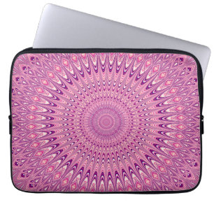 Pink star mandala laptop sleeve