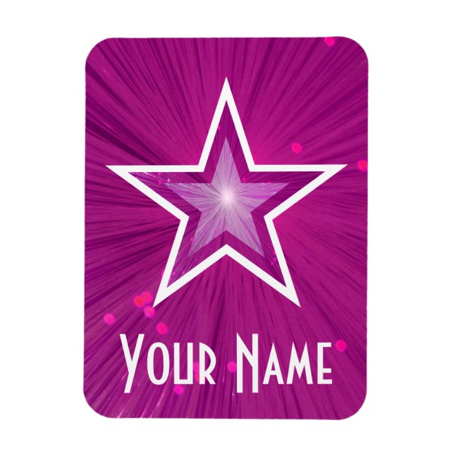 Pink Star 'Name' flexible magnet (Vertical)