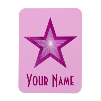 Pink Star 'Name' flexible magnet pale pink