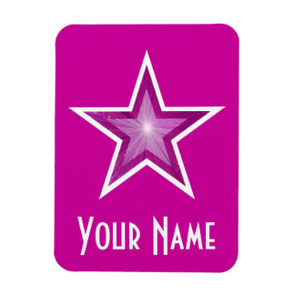 Pink Star 'Name' flexible magnet pink
