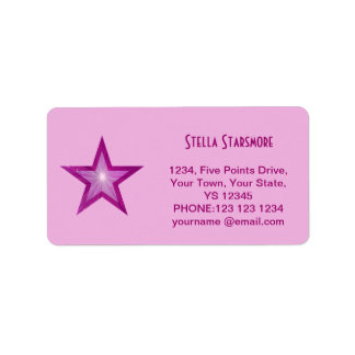 Pink Star 'Name' text label pale pink