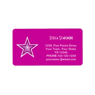 Pink Star 'Name' text label pink