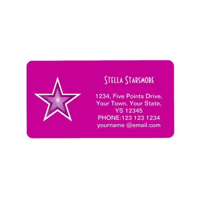 Pink Star 'Name' text label pink (Front)