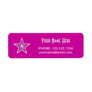 Pink Star 'Name' text label small pink