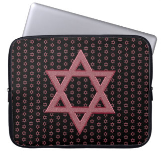 Pink Star of David Seamless Laptop Sleeve