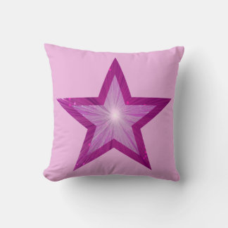 Pink Star pale pink square pink back Cushion