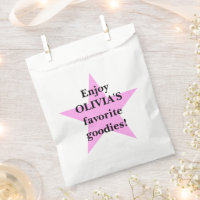 Pink Star Personalised Candy Favour Party