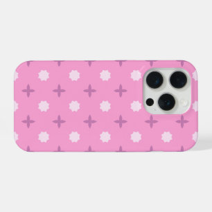 Pink Star Petal Dot Pattern iPhone 15 Pro Case