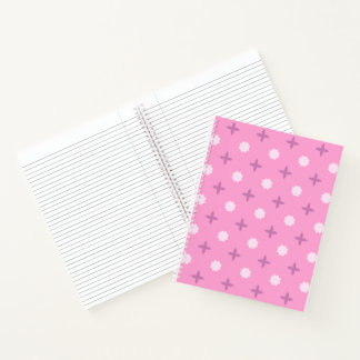 Pink Star Petal Dot Pattern Notebook