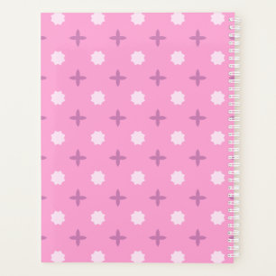 Pink Star Petal Dot Pattern Planner