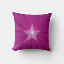 Pink Star printed throw pillow square
