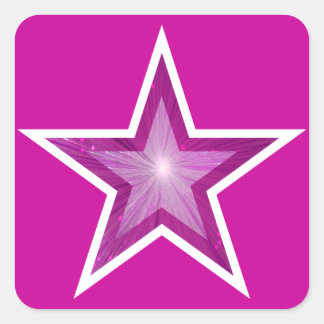 Pink Star square sticker pink