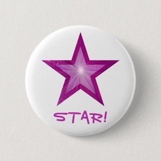 Pink Star 'STAR!' button white