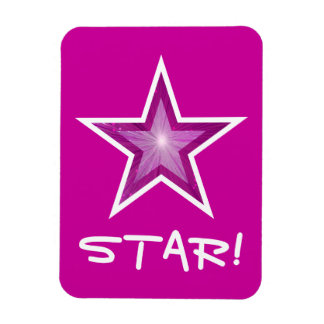 Pink Star 'STAR!' flexible magnet pink