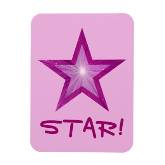 Pink Star 'STAR!' flexible magnet pink