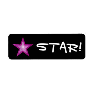 Pink Star "STAR!" label small black