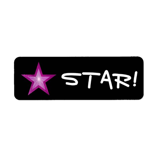 Pink Star "STAR!" label small black (Front)