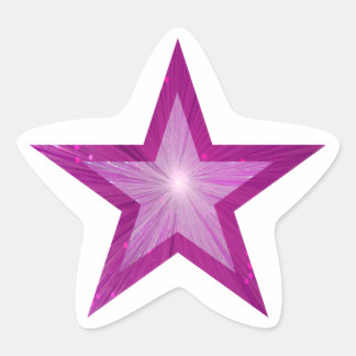 Pink Star star-shape sticker white