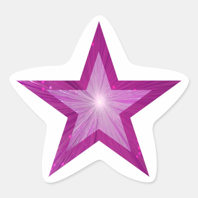 Pink Star star-shape sticker white (Front)