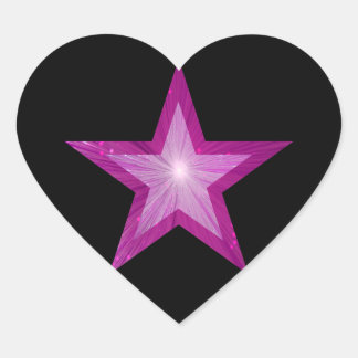 Pink Star sticker heart black