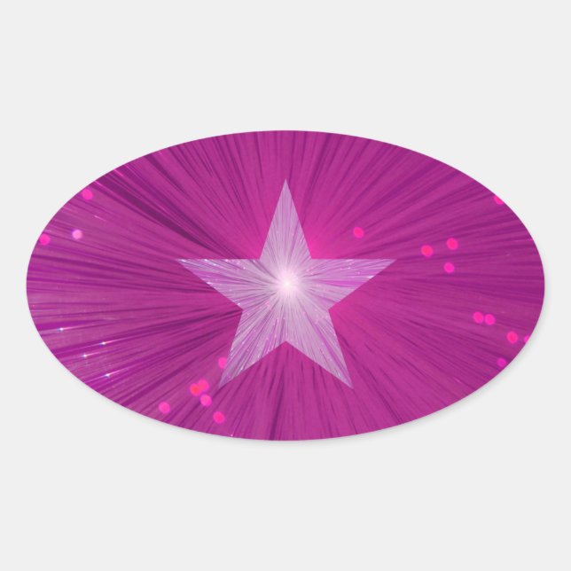 Pink Star sticker oval (Front)