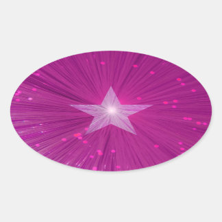 Pink Star sticker oval