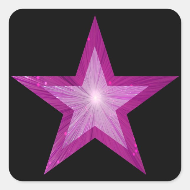 Pink Star sticker square black (Front)