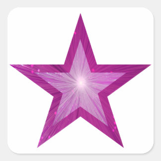 Pink Star sticker square white