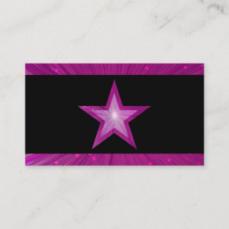 Pink Star stripes business card template black