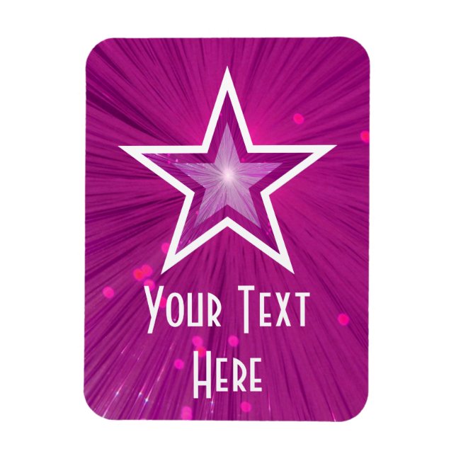 Pink Star 'Text' flexible magnet vertical (Vertical)