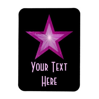 Pink Star 'Text' flexible magnet vertical black