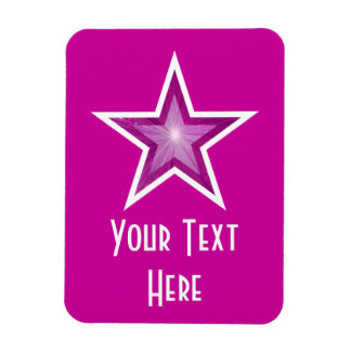Pink Star 'Text' flexible magnet vertical pink