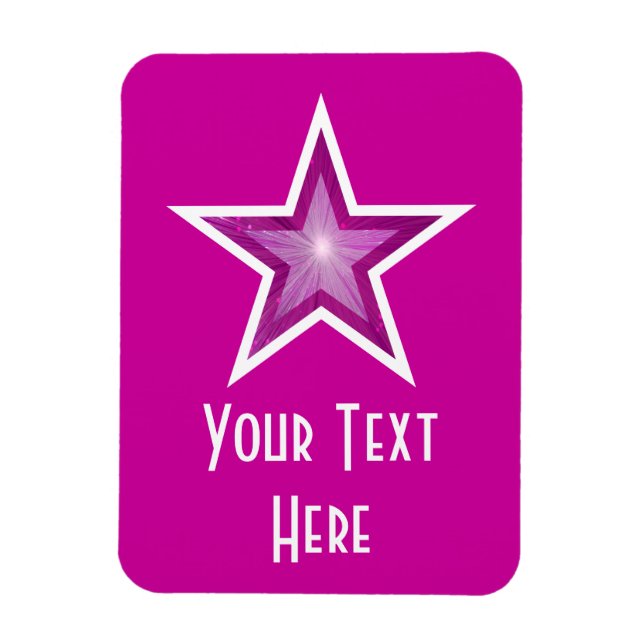Pink Star 'Text' flexible magnet vertical pink (Vertical)