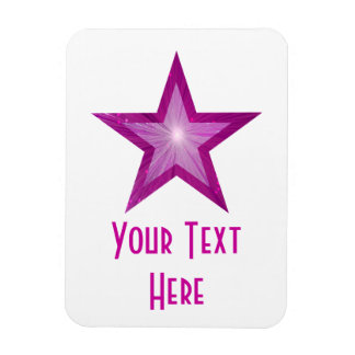 Pink Star 'Text' flexible magnet vertical white