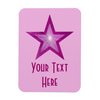 Pink Star 'Text' vertical pale pink flexible Magnet
