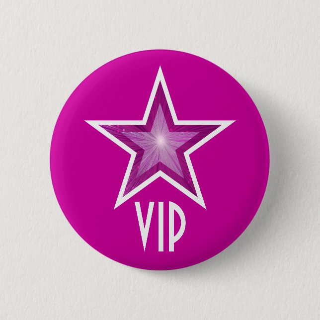 Pink Star 'VIP' button pink (Front)