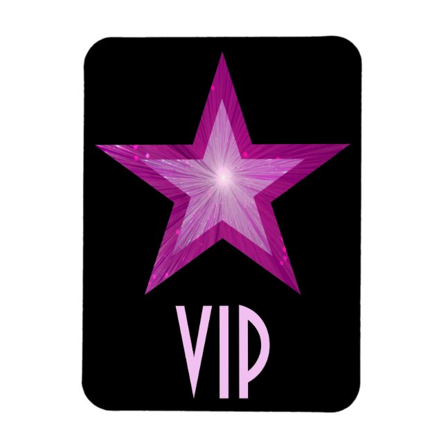 Pink Star 'VIP' flexible magnet black (Vertical)