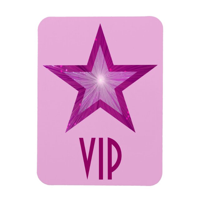 Pink Star 'VIP' flexible magnet pale pink (Vertical)