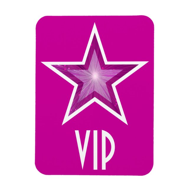 Pink Star 'VIP' flexible magnet pink (Vertical)