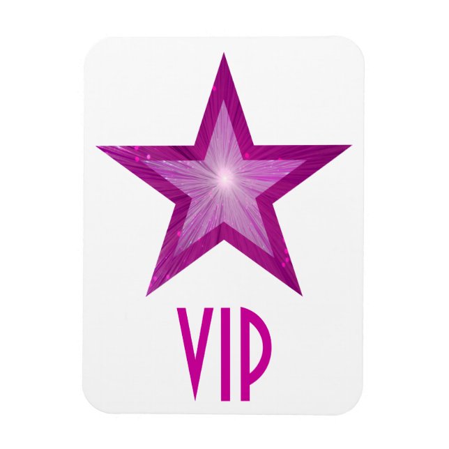 Pink Star 'VIP' flexible magnet white (Vertical)