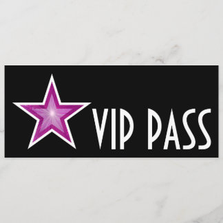 Pink Star 'VIP PASS' invitation black long