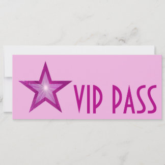 Pink Star 'VIP PASS' invitation pink long