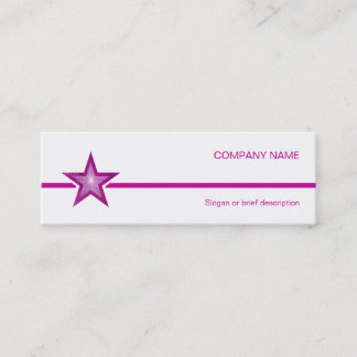 Pink Star white line business card white skinny