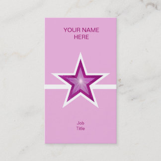 Pink Star white line pale pink vertical Business Card