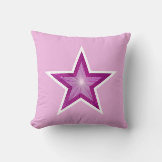 Pink Star White square pale pink white back Cushion