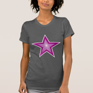 Pink Star White women's t-shirt grey