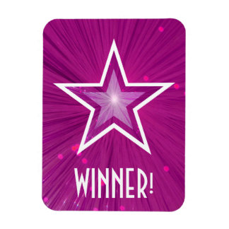 Pink Star 'Winner!' flexible magnet
